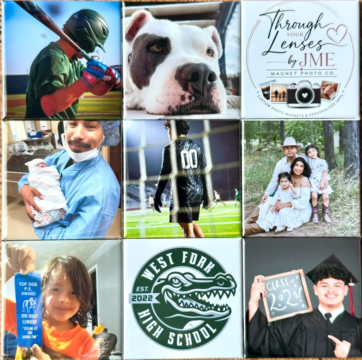 9-Pack Photo Magnets: 2.5 x 2.5